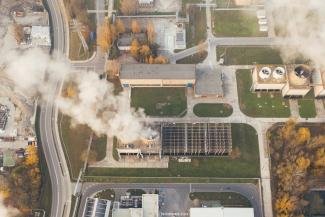 White Smoke Coming Out from a Building, A scene resulting to climate change