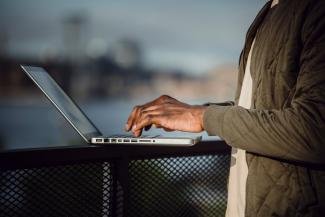 a man working in his laptop